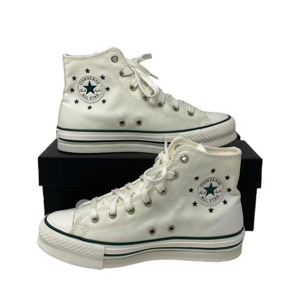 Converse Ctas Lift White Canvas Platform Sneakers Casual Women's A09772C-WWWGSG - Picture 2 of 8